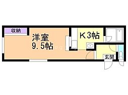 エスティームハウス 1Kの間取図画像