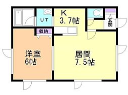 スパークルレイ 1LDKの間取図画像