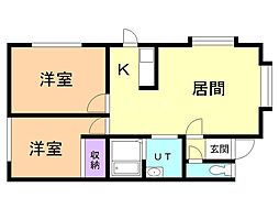 オリーブ55 2LDKの間取図画像