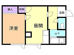 パーク双葉 1DKの間取図画像