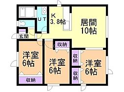 メゾンN 3LDKの間取図画像