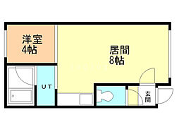 パークサイドW 1DKの間取図画像