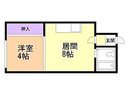 パークサイドマンション 1DKの間取図画像