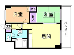 アーバンハイツローヤル 2LDKの間取図画像