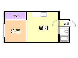 パークサイドマンション 1DKの間取図画像