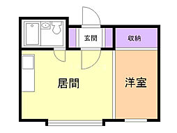 エスポワールハイツ ワンルームの間取図画像
