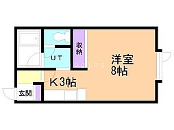 カーサルーチェ 1Kの間取図画像