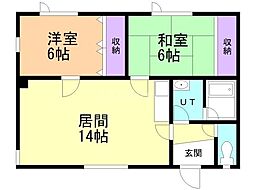昭栄ハイツ 2LDKの間取図画像