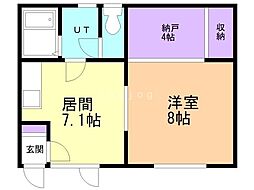 山口マンション 1SDKの間取図画像