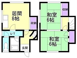 畠山ハイツ 2DKの間取図画像