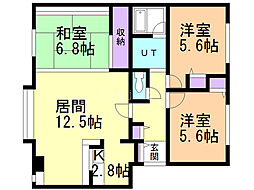 グラン・クリスタル 3LDKの間取図画像