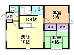 リッチ・ハーヴェスト 2LDKの間取図画像