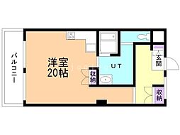 クレス緑ケ岡 ワンルームの間取図画像