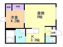 寿ハイツ 1LDKの間取図画像