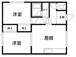 パークハイツクニ 2LDKの間取図画像