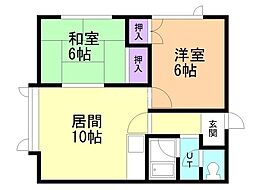 コーポ和 2LDKの間取図画像