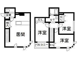 BRISESEASON愛国東 3LDKの間取図画像