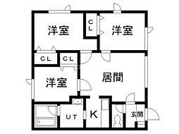コーポYOU 3LDKの間取図画像