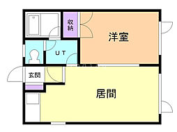 ハーバーシティー浦見No.9 1DKの間取図画像