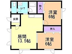 フォレストヒルズ 2LDKの間取図画像