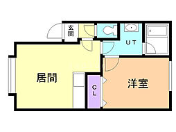 ハイツハイグレード 1DKの間取図画像