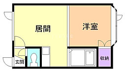レオーネ芦野 1DKの間取図画像