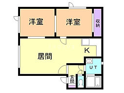 ガイアファースト 2LDKの間取図画像