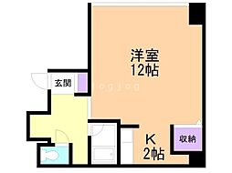 メゾンクシロ 1Kの間取図画像