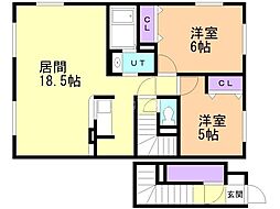 クレイトンアベニュー 2LDKの間取図画像