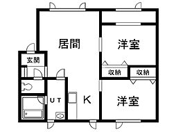 ブルーハーバー 2LDKの間取図画像