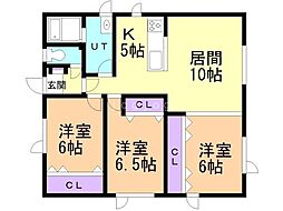 メゾンH 3LDKの間取図画像
