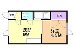 ハイムシャトレ 1DKの間取図画像