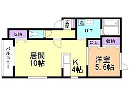 STARROAD 1LDKの間取図画像
