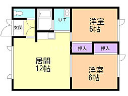 北斗星2号 2LDKの間取図画像