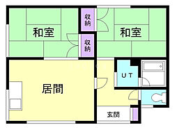 パークハイツ 2LDKの間取図画像