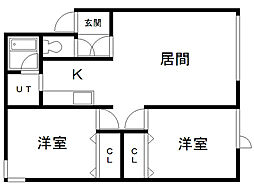 ハーバーサイドA 2LDKの間取図画像
