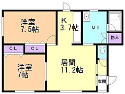 アルバレート8 2LDKの間取図画像