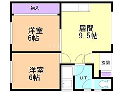 とき和マンション 2DKの間取図画像