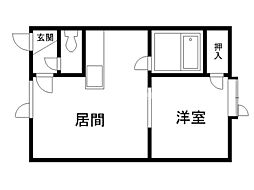 アーバンレヴュー 1DKの間取図画像