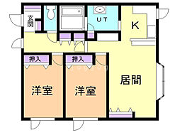 ラ・グラース 2LDKの間取図画像