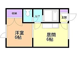 ピーコックホリデイ 1DKの間取図画像