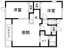 ウエルカムサトウ5 2LDKの間取図画像