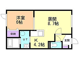 アマラント1 1LDKの間取図画像