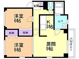 ハイツセピア2 2LDKの間取図画像