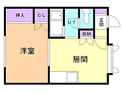 ハイツサンプラザ 1DKの間取図画像