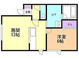 ハイランド 1LDKの間取図画像