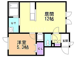 Colline 1LDKの間取図画像