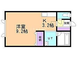 ハイツカネミ 1Kの間取図画像