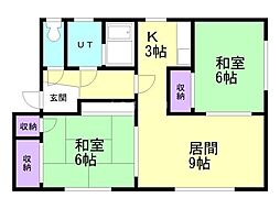 佐藤ハイツ 2LDKの間取図画像