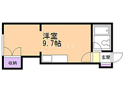 コーポ幸A ワンルームの間取図画像